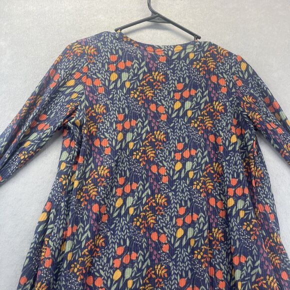 LuLaRoe Sarah Cardigan Open Front Long Duster Blue Yellow Orange Floral Small - Picture 4 of 11